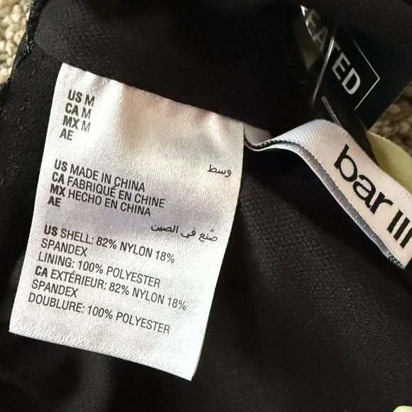 Bar III Green and Black Tropical One Piece Swimsuit with V-Neck - Picture 2 of 2